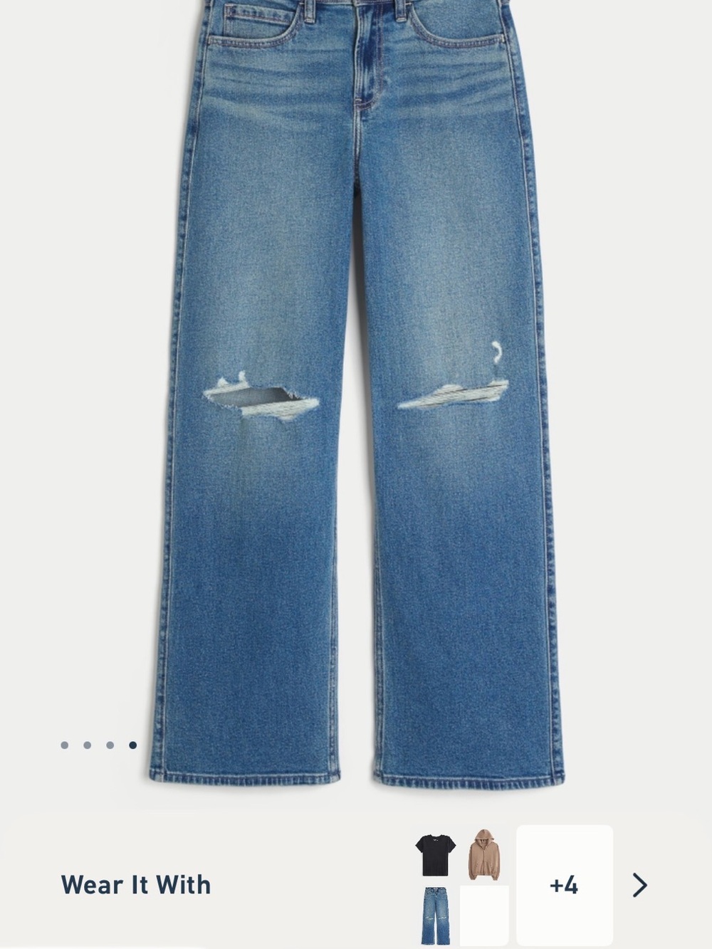 Hollister Light Blue Wide-Leg Distressed Jeans 31 waist short